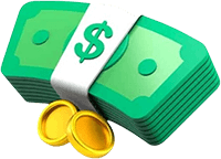 icon showing a bundle of green cash